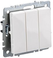 Выключатель без рамки IEK Brite ВС10-3-0-БрБ 3-кл. белый картинка